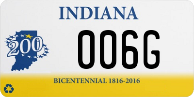 IN license plate 006G