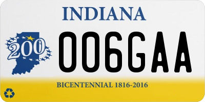 IN license plate 006GAA