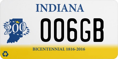 IN license plate 006GB