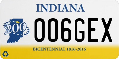 IN license plate 006GEX