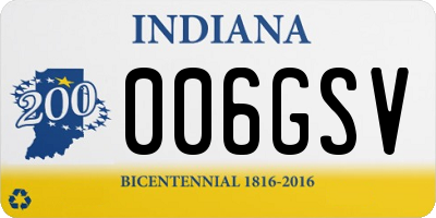 IN license plate 006GSV