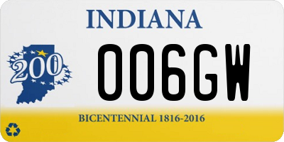 IN license plate 006GW