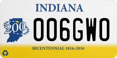 IN license plate 006GWO