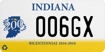 IN license plate 006GX