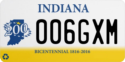 IN license plate 006GXM
