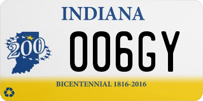 IN license plate 006GY
