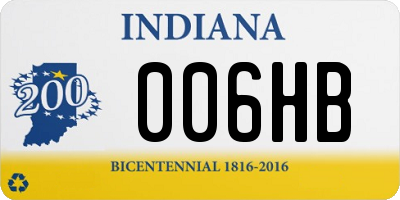 IN license plate 006HB