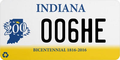 IN license plate 006HE