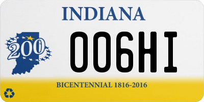 IN license plate 006HI