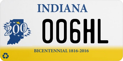 IN license plate 006HL
