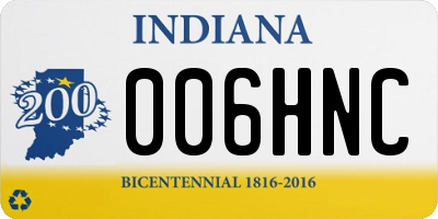 IN license plate 006HNC