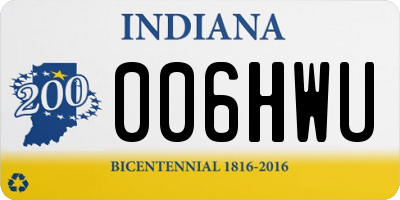 IN license plate 006HWU