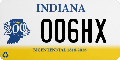 IN license plate 006HX