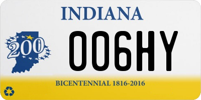 IN license plate 006HY