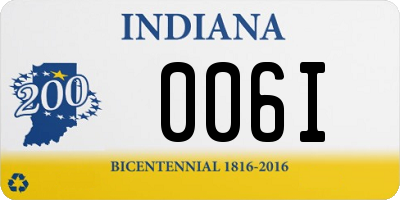 IN license plate 006I