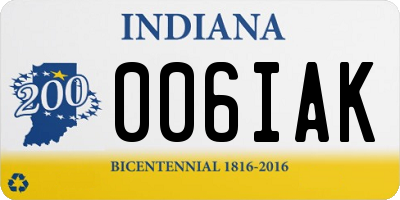 IN license plate 006IAK