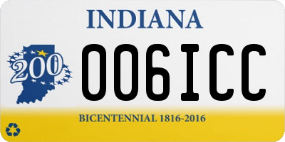 IN license plate 006ICC