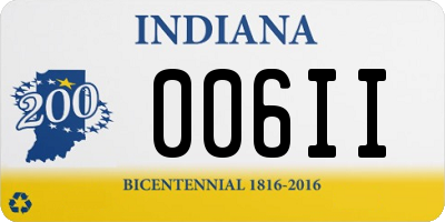 IN license plate 006II