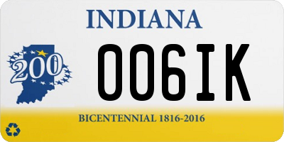 IN license plate 006IK