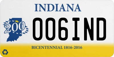 IN license plate 006IND