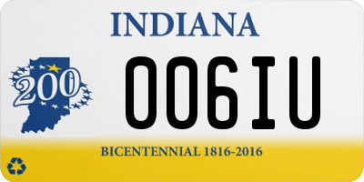 IN license plate 006IU