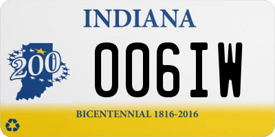 IN license plate 006IW