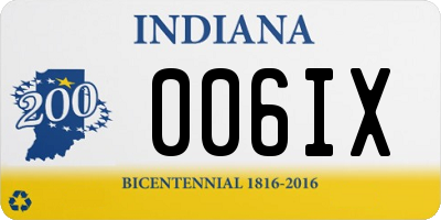 IN license plate 006IX