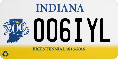 IN license plate 006IYL