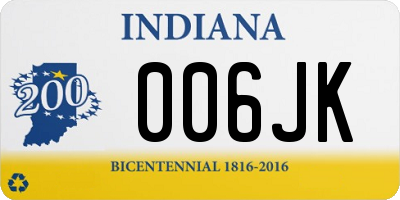 IN license plate 006JK