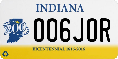 IN license plate 006JOR