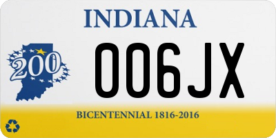 IN license plate 006JX