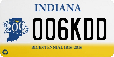 IN license plate 006KDD