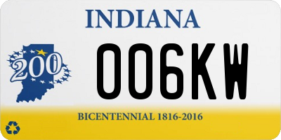 IN license plate 006KW