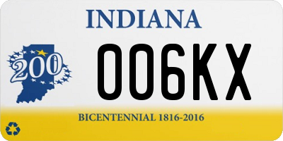 IN license plate 006KX