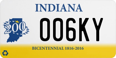 IN license plate 006KY
