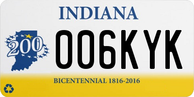 IN license plate 006KYK