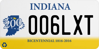 IN license plate 006LXT