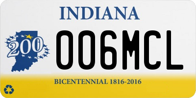 IN license plate 006MCL