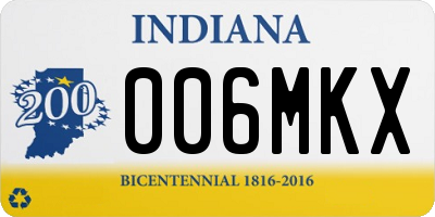 IN license plate 006MKX