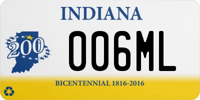 IN license plate 006ML