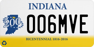 IN license plate 006MVE