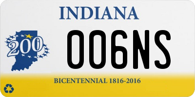 IN license plate 006NS