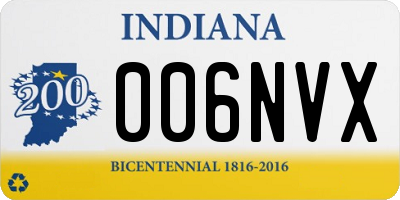 IN license plate 006NVX