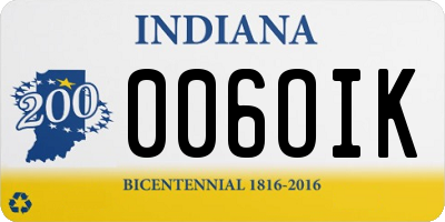 IN license plate 006OIK