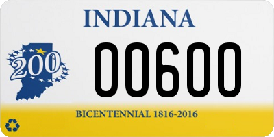 IN license plate 006OO