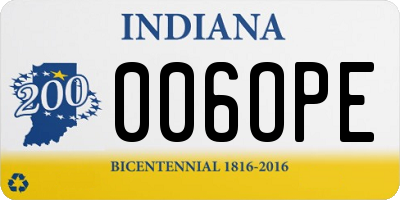 IN license plate 006OPE