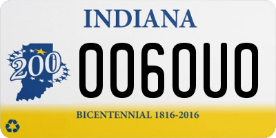 IN license plate 006OUO