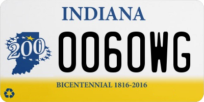 IN license plate 006OWG