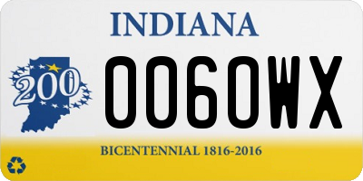 IN license plate 006OWX