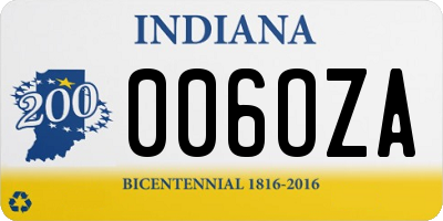 IN license plate 006OZA